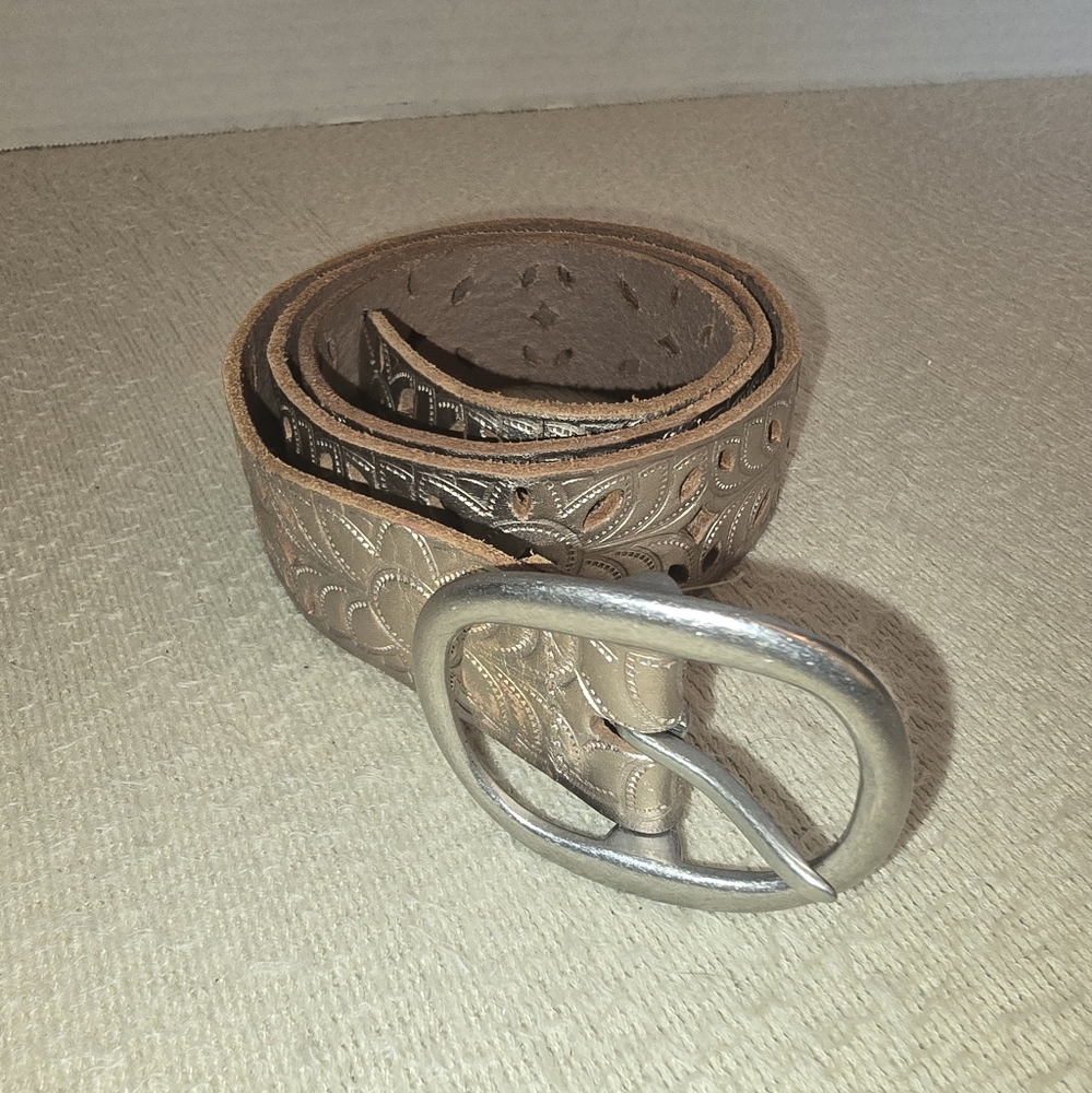 Fossil Gold and Tan Women's Belt